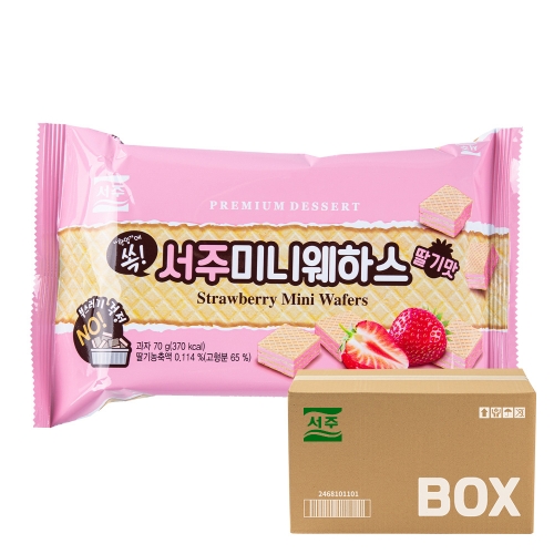 서주 미니 웨하스 딸기 70g 20입  (과자/껌/스낵류)