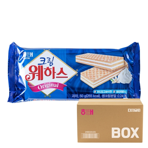 해태 크림 웨하스 50g 40입  (과자/껌/스낵류)