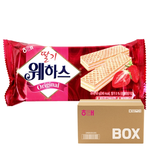 해태 딸기 웨하스 50g 40입  (과자/껌/스낵류)