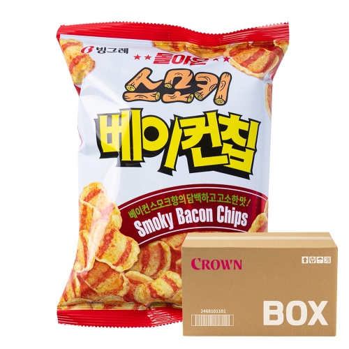 크라운 베이컨칩 70g 16입  (과자/껌/스낵류)