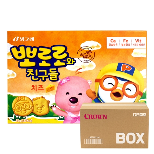 크라운 뽀로로 치즈맛 65g 20입  (과자/껌/스낵류)