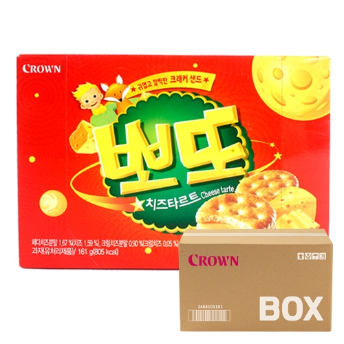크라운 뽀또 치즈타르트 161g 12입  (과자/껌/스낵류)