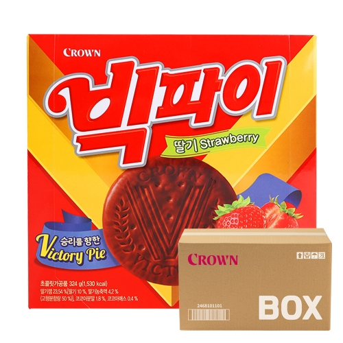크라운 빅파이딸기 324g 12입  (과자/껌/스낵류)