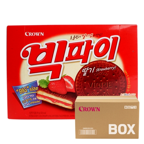 크라운 빅파이딸기 216g 12입  (과자/껌/스낵류)