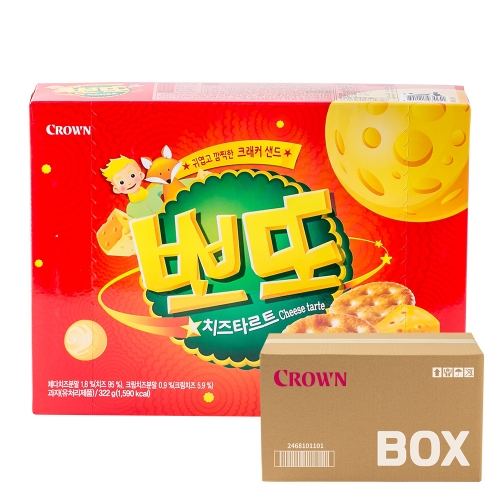 크라운 뽀또 치즈타르트 322g 10입  (과자/껌/스낵류)