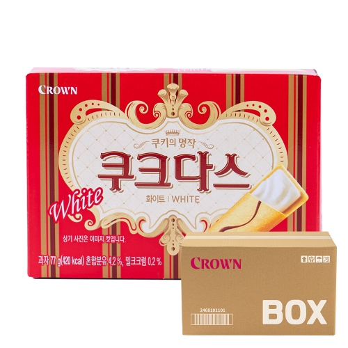 크라운 쿠크다스 화이트 77g 24입  (과자/껌/스낵류)