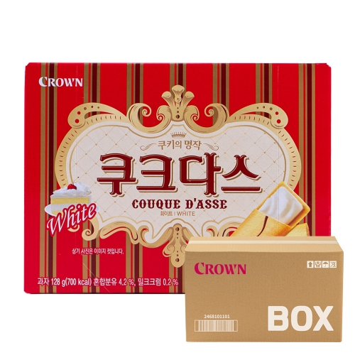 크라운 쿠크다스 화이트 128g 20입  (과자/껌/스낵류)