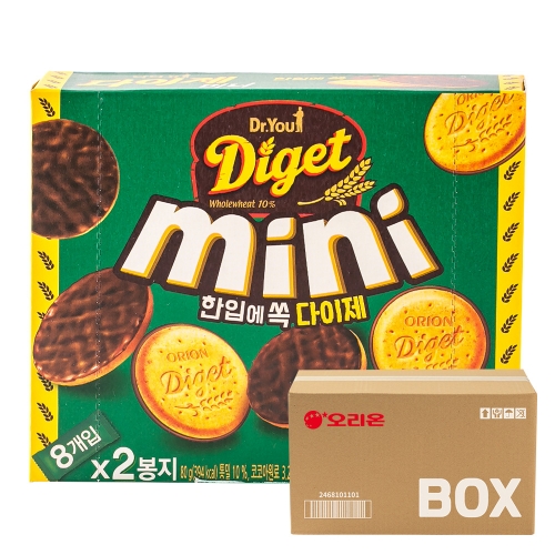 오리온 다이제 미니 초코2P 80g 14입  (과자/껌/스낵류)