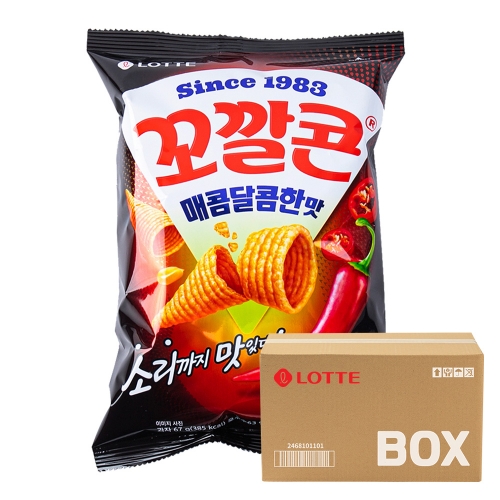 롯데 꼬깔콘 매콤달콤 67g 20입  (과자/껌/스낵류)