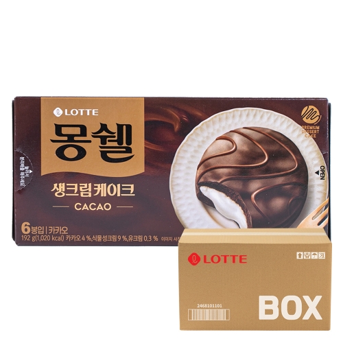 롯데 몽쉘 생크림 카카오 소 192g 16입  (과자/껌/스낵류)