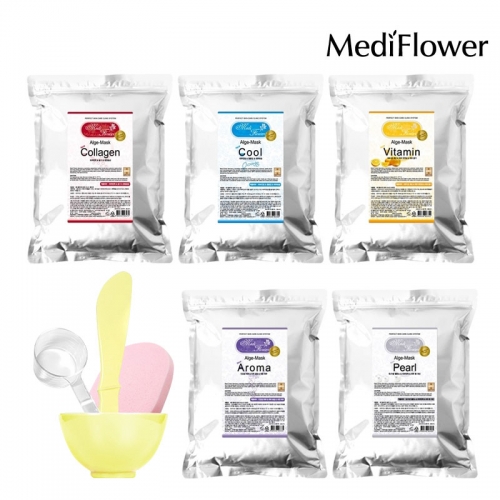 [메디플라워] 모델링팩 마스크팩 500g 6종 택1 + 팩도구 4종세트  (마사지/마스크/팩)