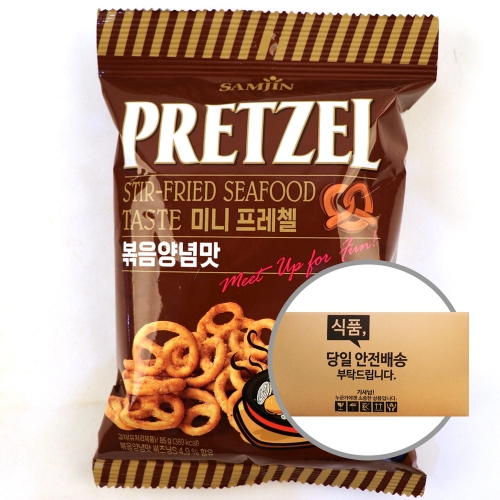삼진씨앤에프 미니프레첼 볶음양념 85g 24입 [박스]  (과자/껌/스낵류)