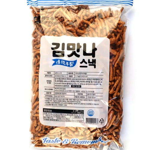 에코푸드 김맛나스낵 1.1kg  (과자/껌/스낵류)