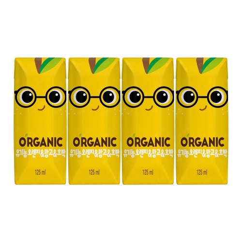 오가닉유기농 어린이음료 유아음료 지니 125ml 4팩  (과즙음료)