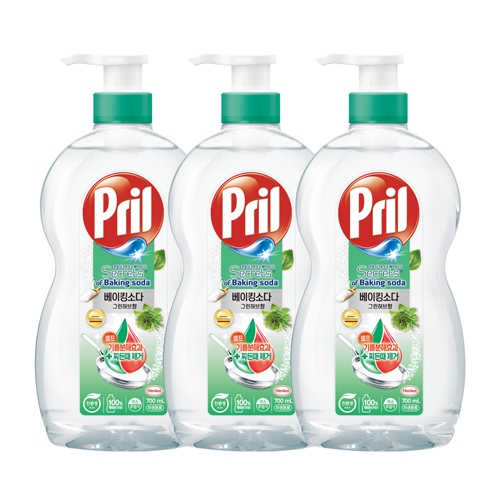 프릴 베이킹소다 그린허브 용기 700ml x 3개  (주방세제)