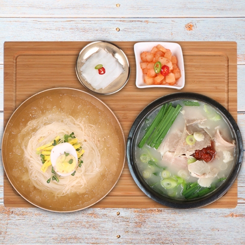 [부산미식여행] 부산밀면10인분+냉면육수5봉+비빔장500g+돼지국밥600g 2봉  (만두/국수/스파케티/냉면)