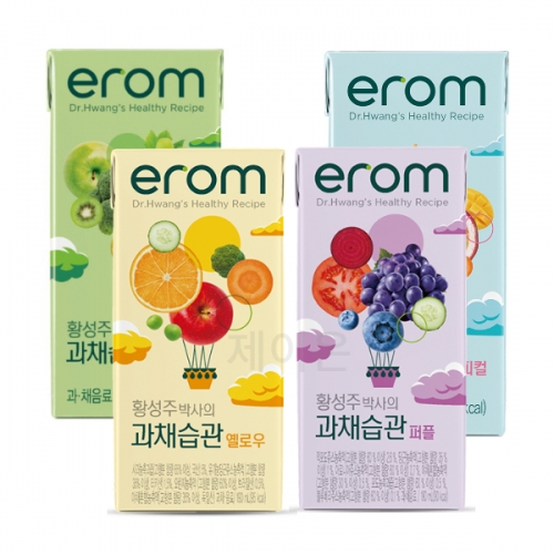 이롬 황성주박사의 과채습관 옐로우 그린 퍼플 트로피컬 190ml 16팩 x 4  (과즙음료)