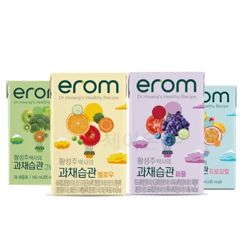 이롬 황성주박사의 과채습관 140ml 96팩 (트로피컬/그린/퍼플/옐로우)  (과즙음료)