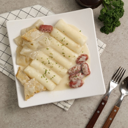 사계절 떡볶이 밀키트 하얀크림맛 쌀떡 630g  (튀김류/어묵류)