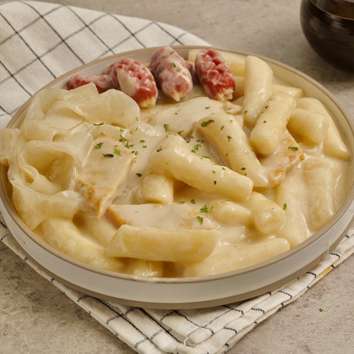 사계절 떡볶이 밀키트 하얀크림맛 밀떡 510g  (튀김류/어묵류)
