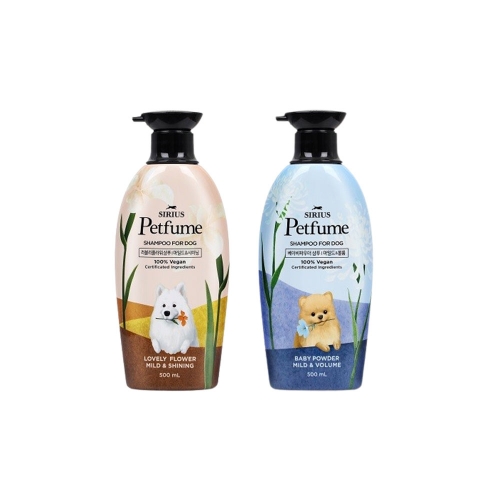 향수 뿌린 듯 은은한 댕댕이_시리우스 펫퓸 샴푸(러블리플라워/베이비파우더) 500ml 택1  (목욕용품/미용용품)