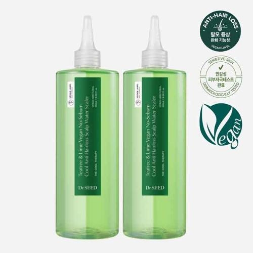 [닥터시드] 티트리앤라임 비건 지성케어 쿨 탈모 두피 워터 스케일러 500ml*2개  (샴푸/린스/트리트먼트)