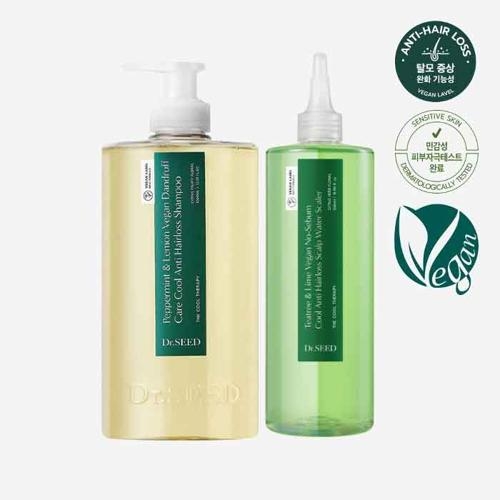 [닥터시드] 페퍼민트앤레몬 쿨 탈모 샴푸 1000ml + 티트리 워터 스케일러 500ml  (샴푸/린스/트리트먼트)