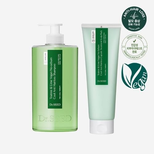 [닥터시드] 티트리앤라임 지성케어 쿨 탈모 샴푸 1000ml + 쿨 두피팩 250ml  (샴푸/린스/트리트먼트)