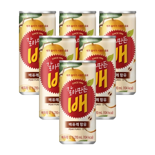 해태 갈아만든 배 6입 (210ml )  (과즙음료)