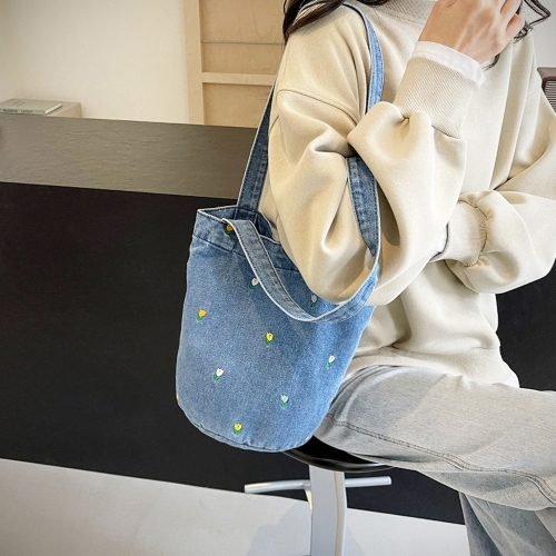 레네 여성 플라워 데님 데일리 귀여운 숄더백 가방 L92279  (숄더백)