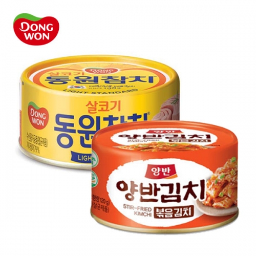 행사★[동원] 라이트 스탠다드 150g×10캔+양반 캔 볶음김치 160g×2캔  (통조림/캔/햄/잼)