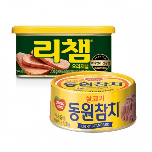 행사★[동원] 라이트스탠다드 참치 85g×12캔+리챔 오리지널 200g×6캔  (통조림/캔/햄/잼)