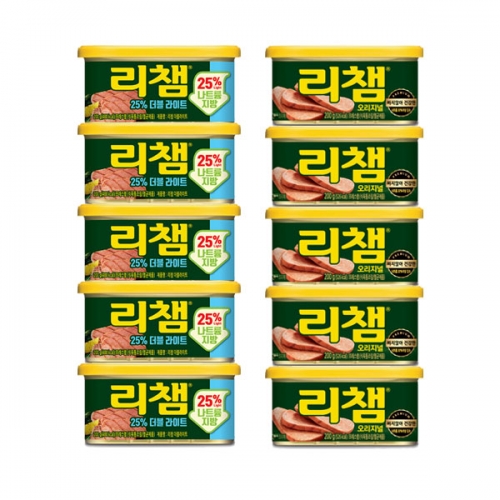 행사★[동원] 리챔 200g×5캔+리챔 더블라이트 200g×5캔  (통조림/캔/햄/잼)