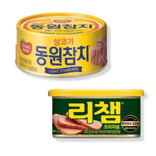 [동원] 라이트 스탠다드 참치 85g×5캔 + 리챔 200g×5캔  (통조림/캔/햄/잼)