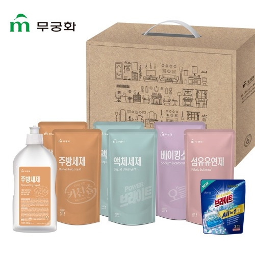 [무궁화] 프리미엄 복합세제 8종 선물세트 (주방세제,베이킹소다,세탁세제)  (주방세제)