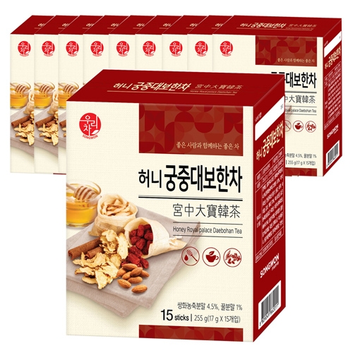 [송원] 우리차 허니 궁중 대보 한차 15T x 10개  (차/티백/코코아)