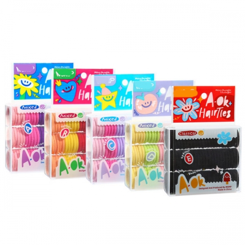 ABM소프트 미니 머리끈 75PCS(색상랜덤)  (헤어소품/브러쉬)