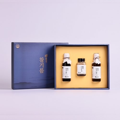 [들메내] 10호 (국산)-참기름 180ml 1병+들기름 180ml 1병+볶음통깨 80g  (식용유/참기름/오일류/시럽)