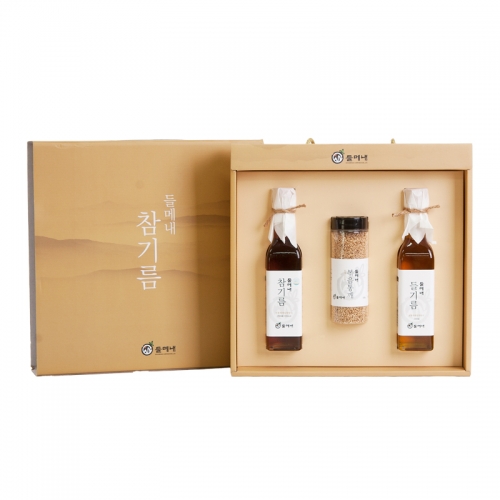 [들메내] 행복가득 2호 (중국산)-참기름 250ml+들기름 250ml+볶음통깨 130g  (식용유/참기름/오일류/시럽)