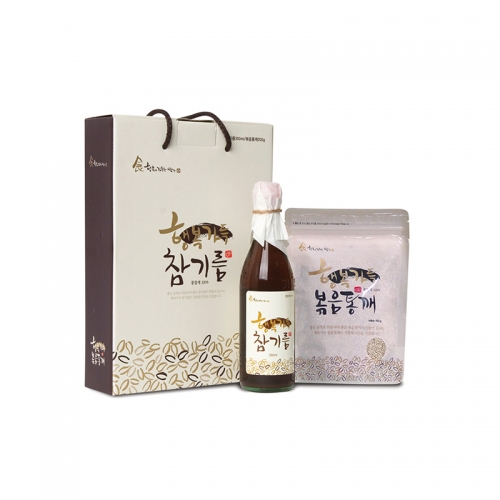 [들메내] 행복가득 4호 (수입산)-참기름 350ml 1병+볶음통깨 140g 1봉  (식용유/참기름/오일류/시럽)