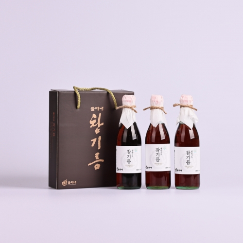 [들메내] 행복가득 단3호 (중국산)-참기름 350ml 3병  (식용유/참기름/오일류/시럽)