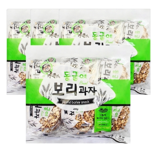 [좋은세상] 엉클팝 동글이 보리과자 400g (24개입)*4봉  (과자/껌/스낵류)