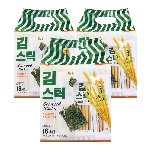 [좋은세상] 키즈웰 김스틱 과자 256g*3봉  (과자/껌/스낵류)
