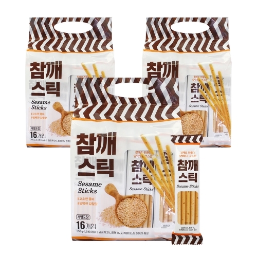 [좋은세상] 키즈웰 참깨스틱 과자 256g*3봉  (과자/껌/스낵류)