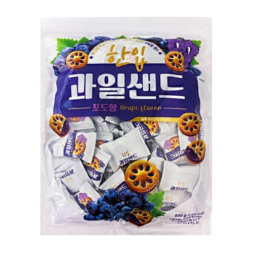 [좋은세상] 한입 과일샌드 포도향 800g(약135개입)  (과자/껌/스낵류)