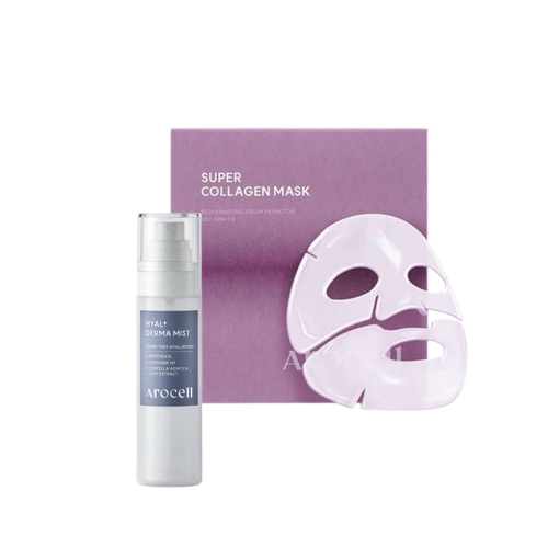 아로셀 슈퍼 콜라겐 마스크 ECM Active 4매입+히알 플러스 더마 미스트 100ml  (마사지/마스크/팩)