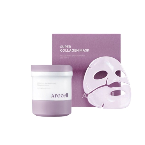 아로셀 슈퍼 콜라겐 마스크 ECM Active 4매입+콜라겐 멜팅 클렌징 밤 100g  (마사지/마스크/팩)