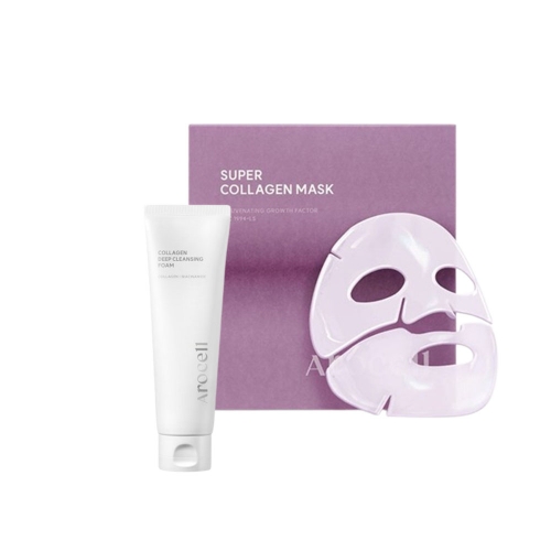 아로셀 슈퍼 콜라겐 마스크 ECM Active 4매입+콜라겐 딥 클렌징 폼 120ml  (마사지/마스크/팩)