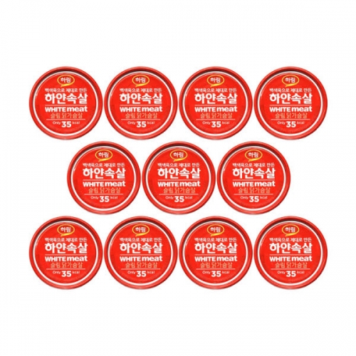 [하림] 뉴 하얀속살 슬림 닭가슴살 135g x 10개  (통조림/캔/햄/잼)