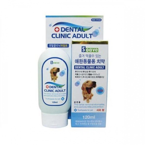 쏘아베 덴탈크리닉 강아지 먹는치약 어덜트 사과향 120ml  (목욕용품/미용용품)